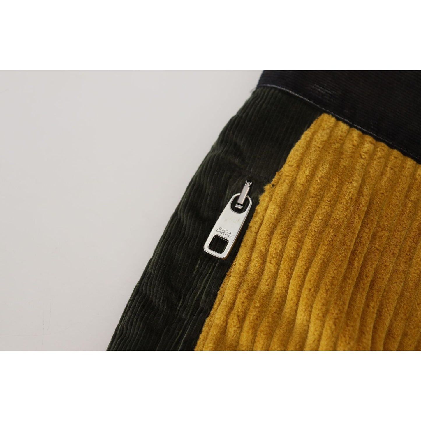 Dolce & Gabbana Black Yellow Cotton Men Pants PAN74610-50