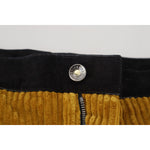 Dolce & Gabbana Black Yellow Cotton Men Pants PAN74610-50