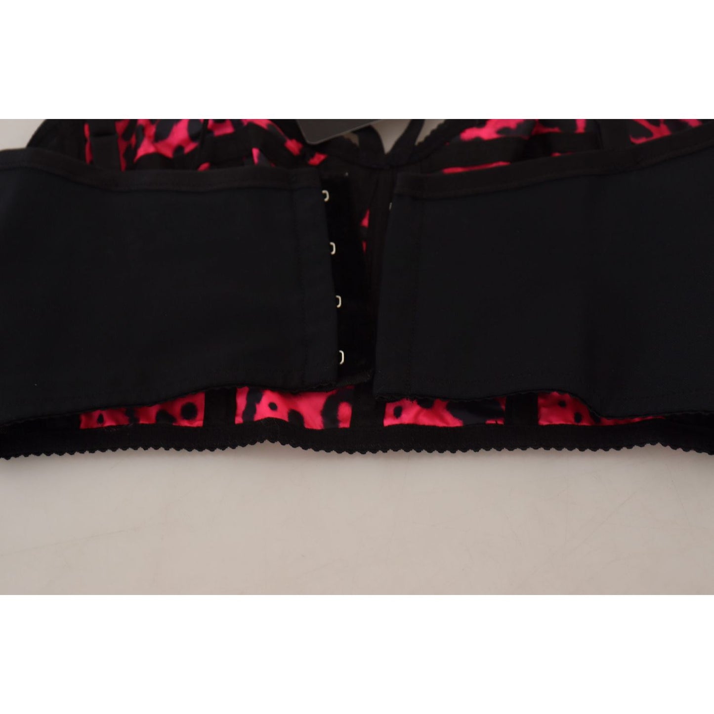 Dolce & Gabbana Pink Leopard Print Cropped Bustier Corset Top