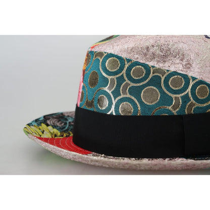 Dolce & Gabbana Multicolor Patchwork Women Fedora Wide Brim Hat