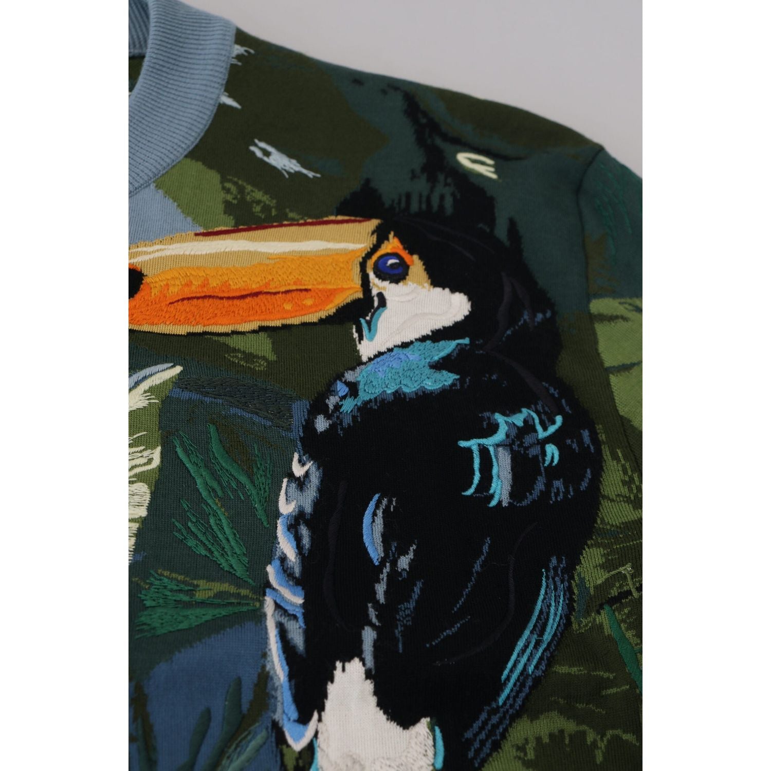 丛林刺绣羊毛真丝毛衣