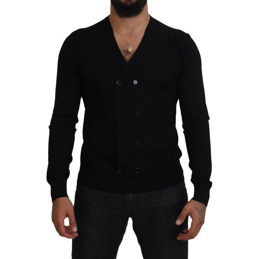 Dolce & Gabbana Black Cashmere Button Down Cardigan Sweater