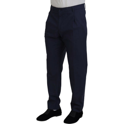 Dolce & Gabbana Dark Blue Cotton Chino Formal Pants