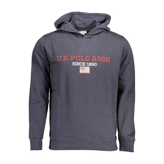 U.S. POLO ASSN. blue cotton men's hoodie with logo, featuring a sporty and sophisticated design.