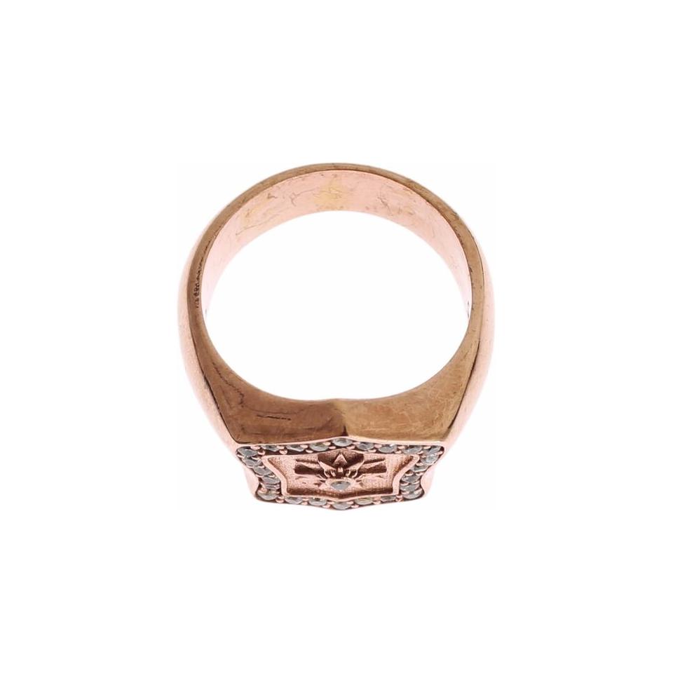 Nialaya Pink Gold 925 Silver Authentic Clear Ring Ring