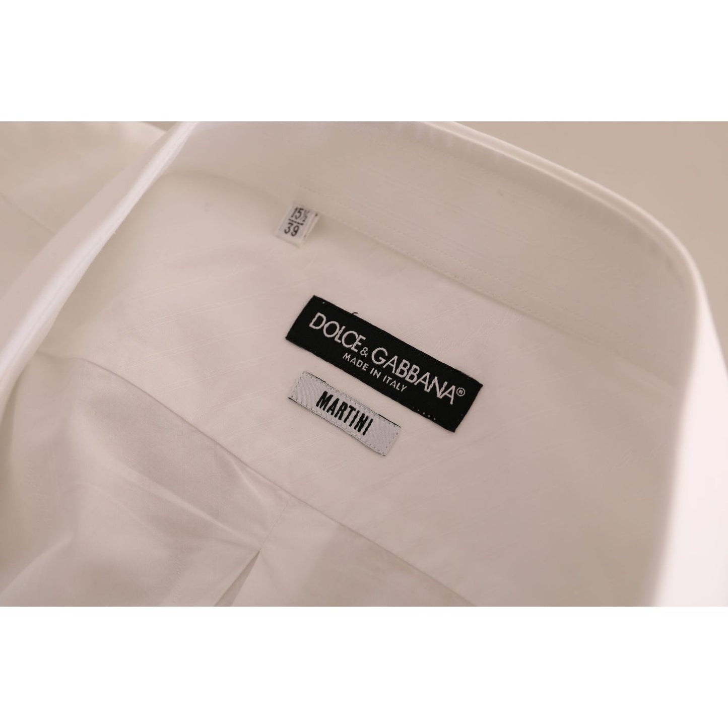 Dolce & Gabbana White MARTINI Cotton Dress Formal Shirt