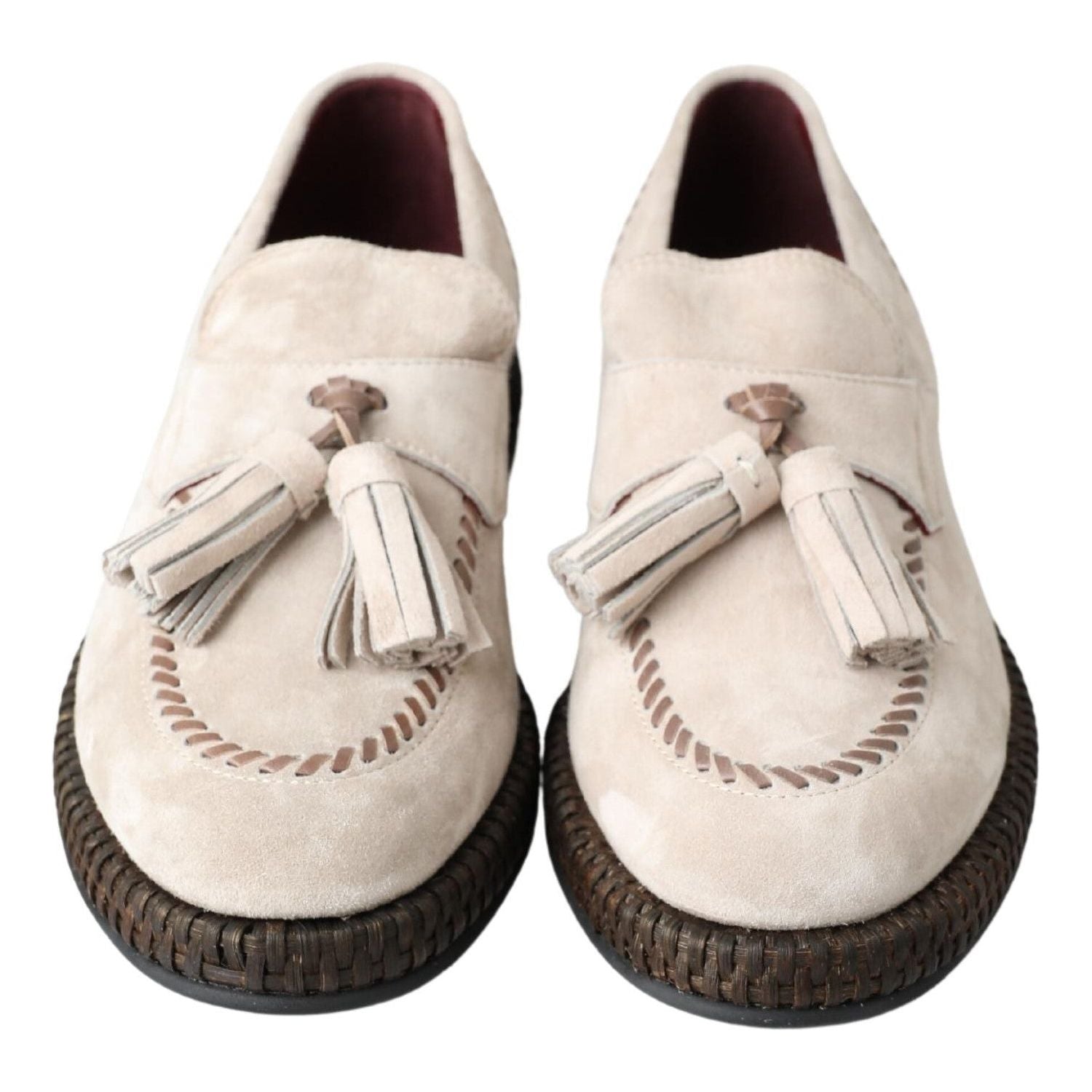 Dolce & Gabbana Ivory Suede Leather Men Espadrille Shoes