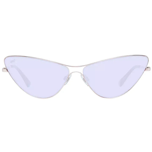 Rose Gold Cat Eye Women's Sunglasses with Purple Lenses, Metal Frame, Full-Rim, 100% UVA & UVB Protection, Includes Branded Case.