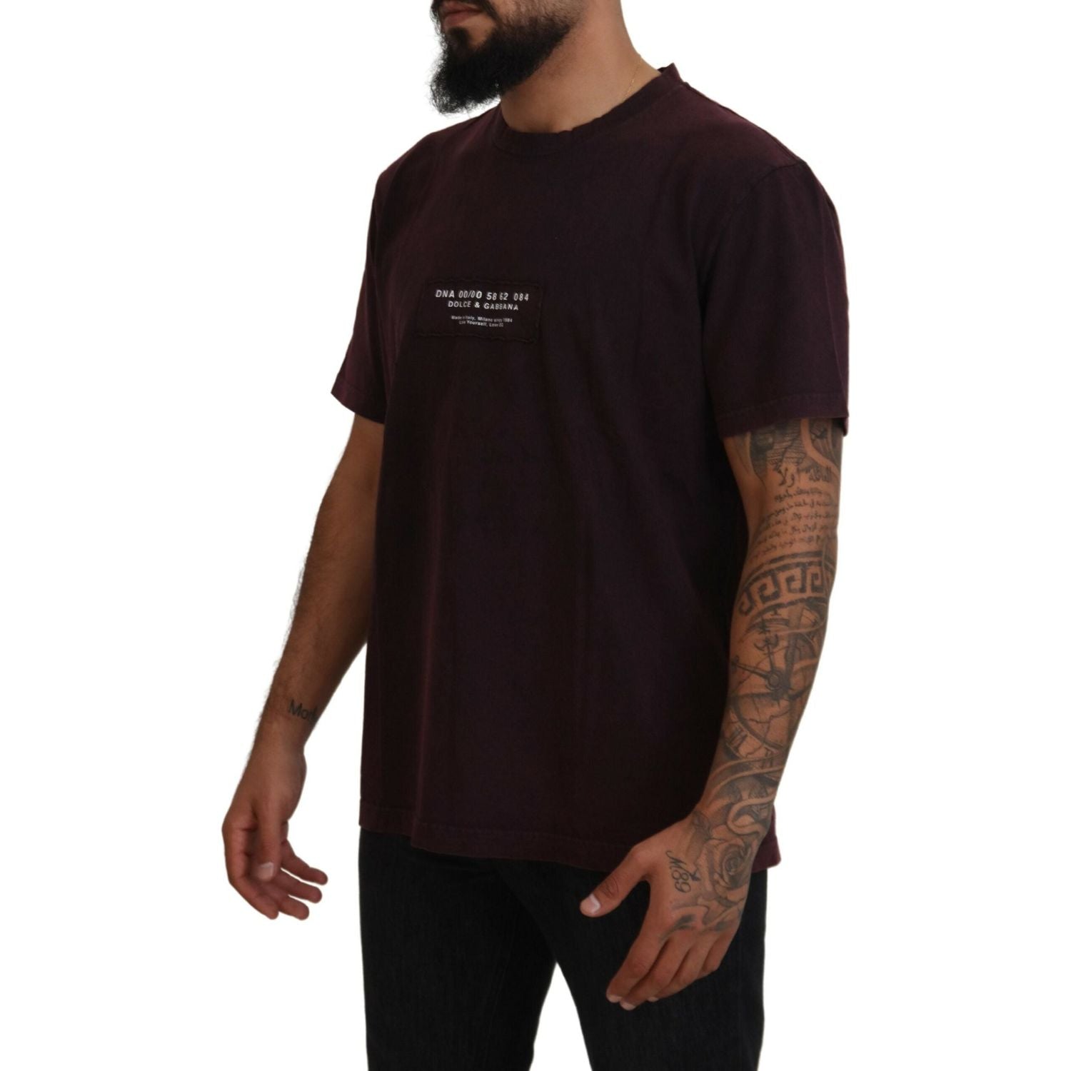 Dolce & Gabbana Bordeaux Crewneck Short Sleeve  T-shirt