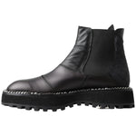 Dolce & Gabbana Black Leather Slip on Stretch Boots MV5025- 45
