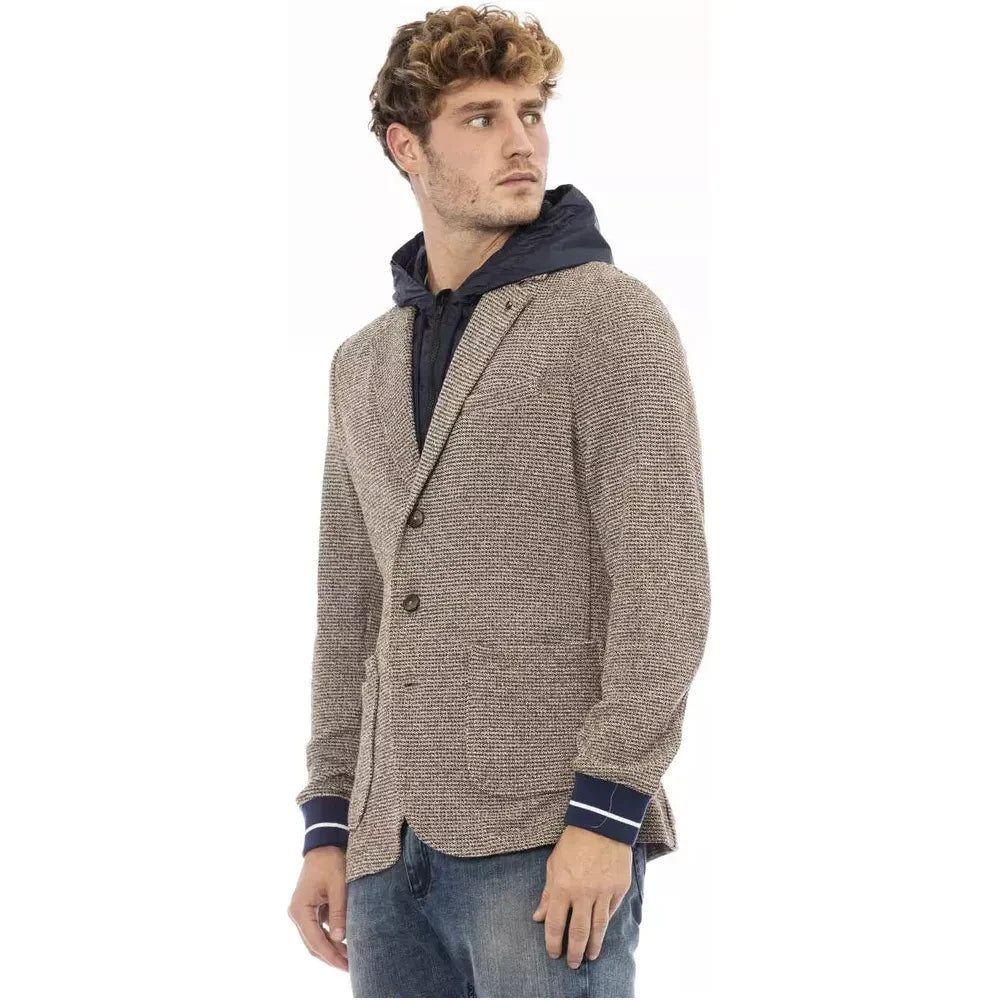 Distretto12 Chic Waterproof Hooded Fabric Jacket DI-23617-IT50 | L-FBB-139