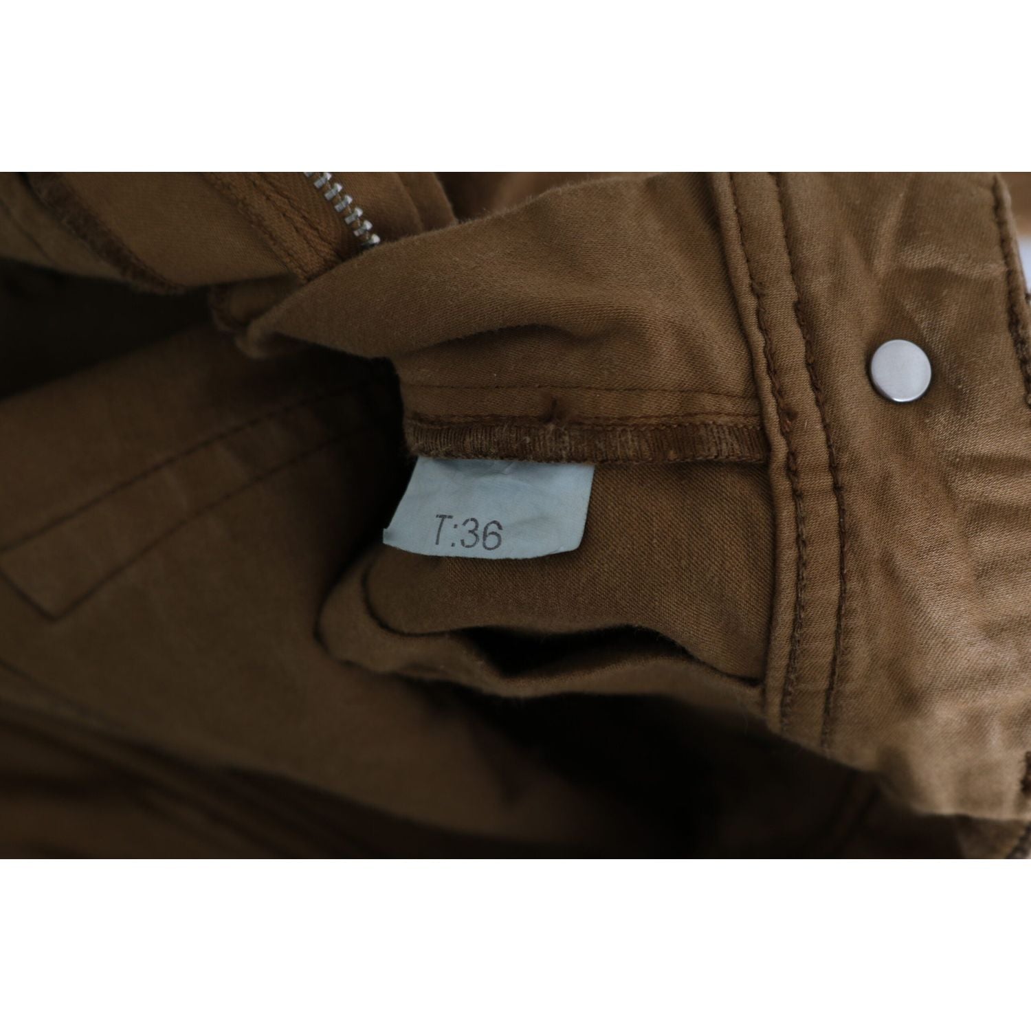 时尚中腰紧身棉质裤