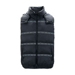 Versace Elegant Black Logo Band Vest with Detachable Hood Versace Dark Slate Gray