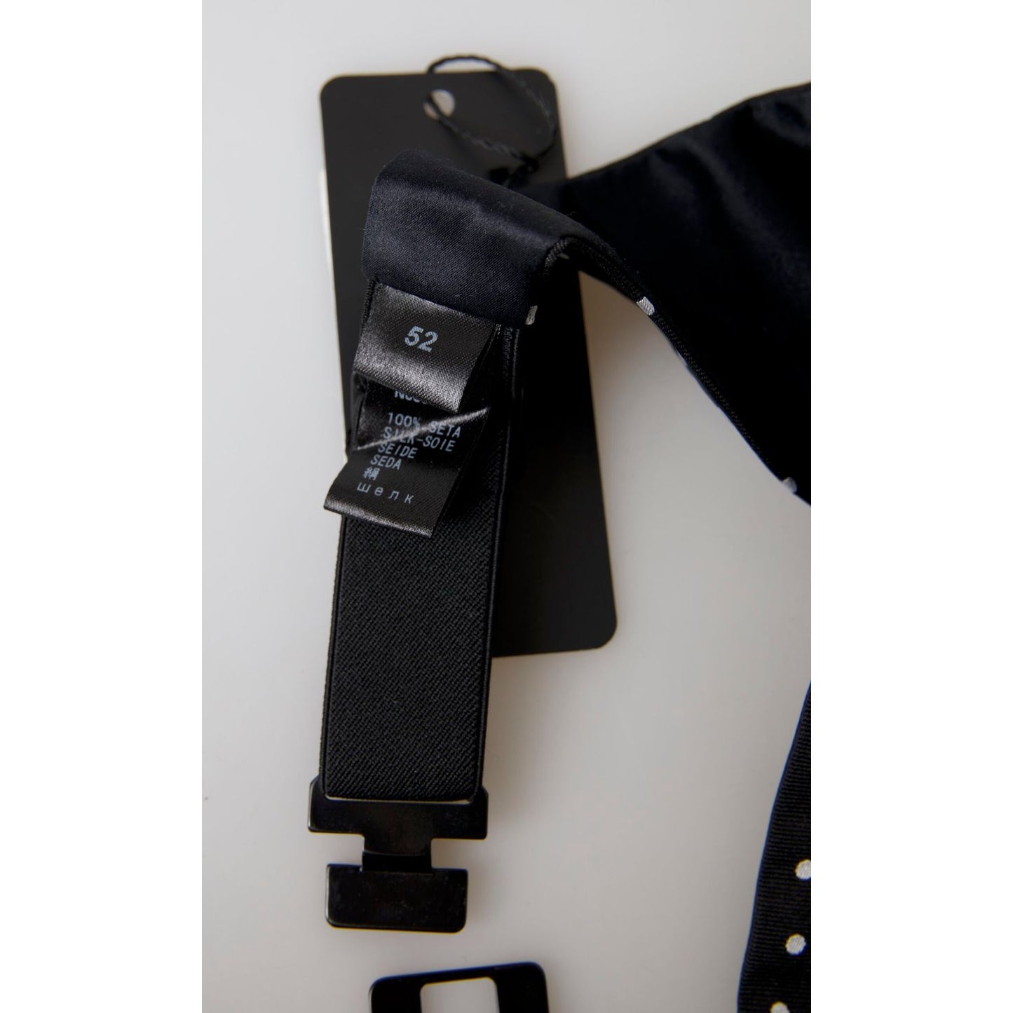 优雅丝绸黑白圆点腰带