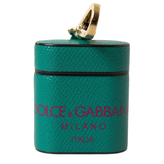 حافظة Airpods جلدية أنيقة من Dolce &amp; Gabbana باللونين الأخضر والعنبري