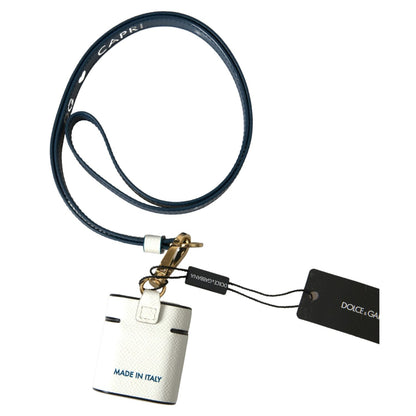 حافظة Airpods جلدية أنيقة من Dolce &amp; Gabbana باللونين الأبيض والأزرق