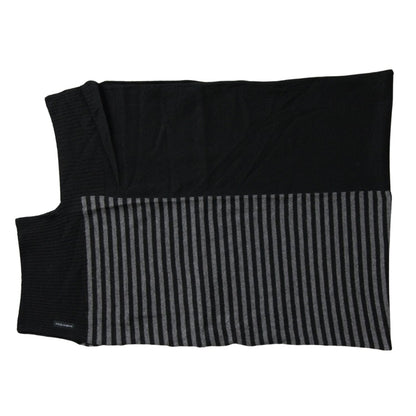 优雅条纹羊毛混纺男士围巾