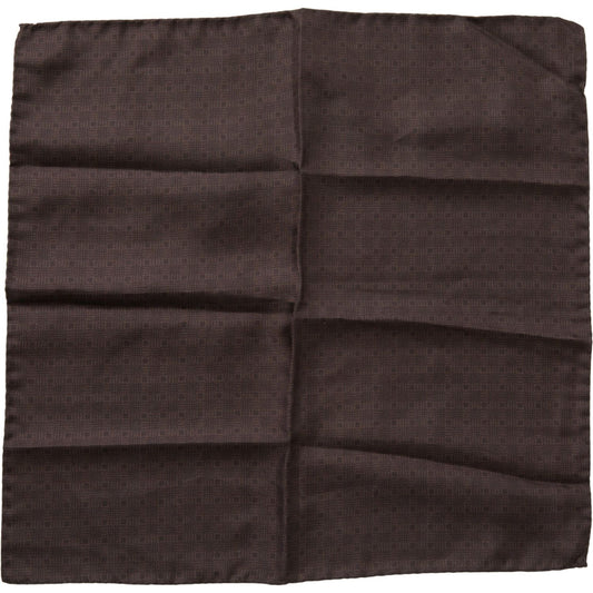 Dolce & Gabbana Brown Patterned Silk Square Handkerchief Scarf