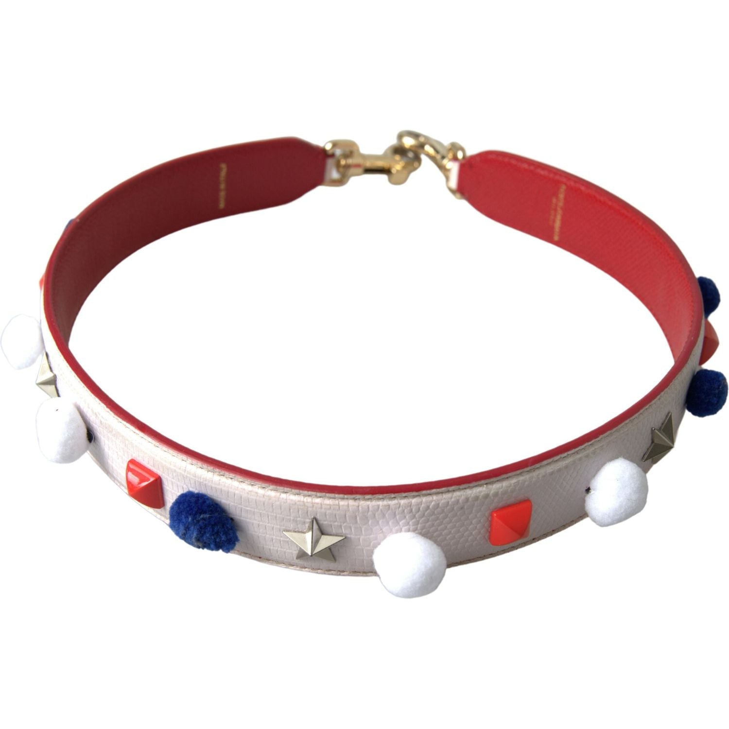 حزام جلدي مذهل باللون الأبيض متعدد الألوان من دولتشي آند غابانا