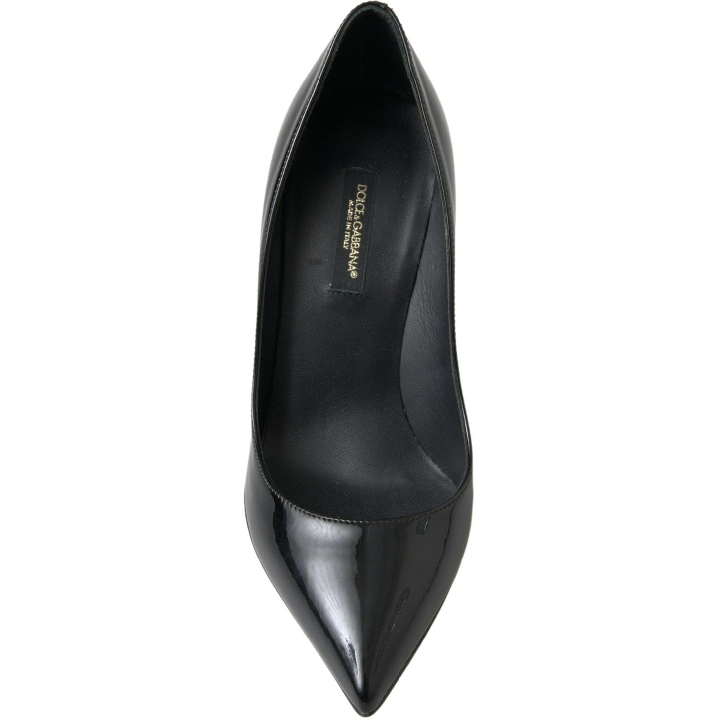 Dolce & Gabbana Black Patent Leather High Heels Pumps Shoes LA10243-35.5