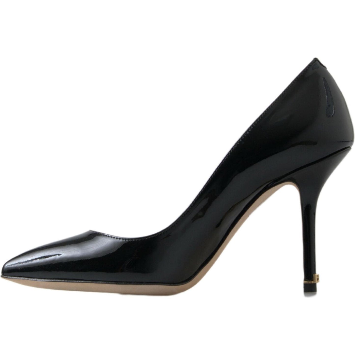 Dolce & Gabbana Black Patent Leather High Heels Pumps Shoes LA10243-35.5