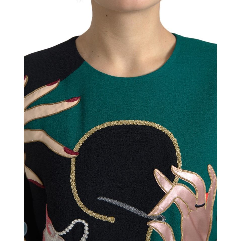 Dolce & Gabbana Multicolor Long Sleeves A-line Maxi Dress DR28730-48