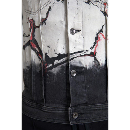 Dolce & Gabbana Multicolor Cotton Collared Denim Jacket