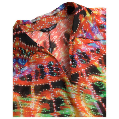 Dolce & Gabbana Multicolor Luminarie Print Men Cotton Shirt