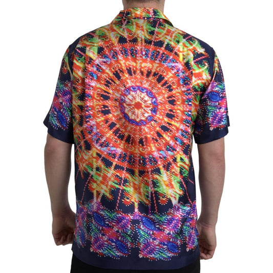 Dolce & Gabbana Multicolor Luminarie Print Men Shirt Silk TSH84189-41