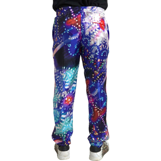 Dolce & Gabbana Multicolor Printed Silk Men Trouser Pants PAN74851-48