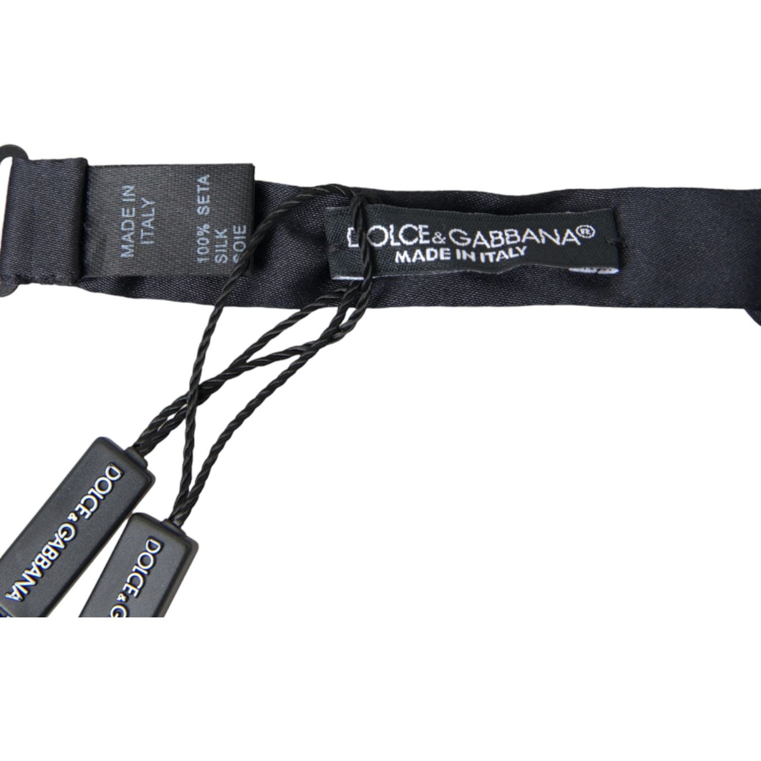 ربطة عنق أنيقة من الحرير باللون الأزرق الداكن من دولتشي آند غابانا