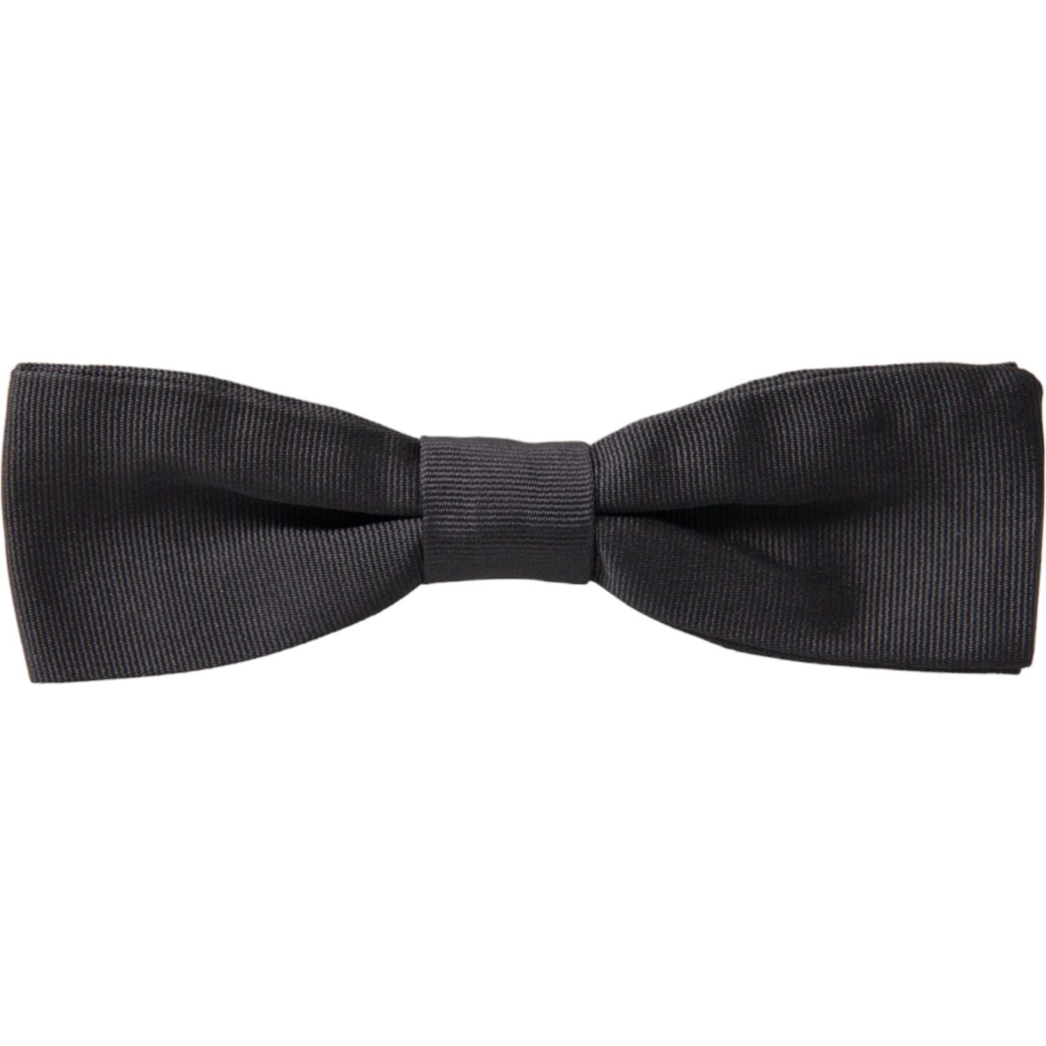 Dolce & Gabbana Dark Gray Silk Adjustable Neck Men Papillon Bow Tie