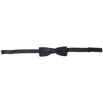 Dolce & Gabbana Blue Polka Dot Silk Adjustable Neck Men Papillon Bow Tie
