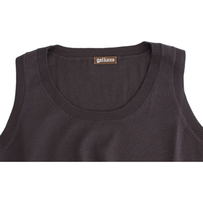 John Galliano Brown knit tank top