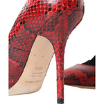 Dolce & Gabbana Red Ayers Leather Lace Socks Pumps Shoes LA10477-36.5