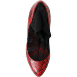 Dolce & Gabbana Red Ayers Leather Lace Socks Pumps Shoes LA10477-36.5