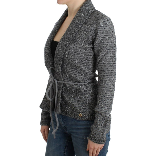 Cavalli Elegant Gray Wool Blend Cardigan