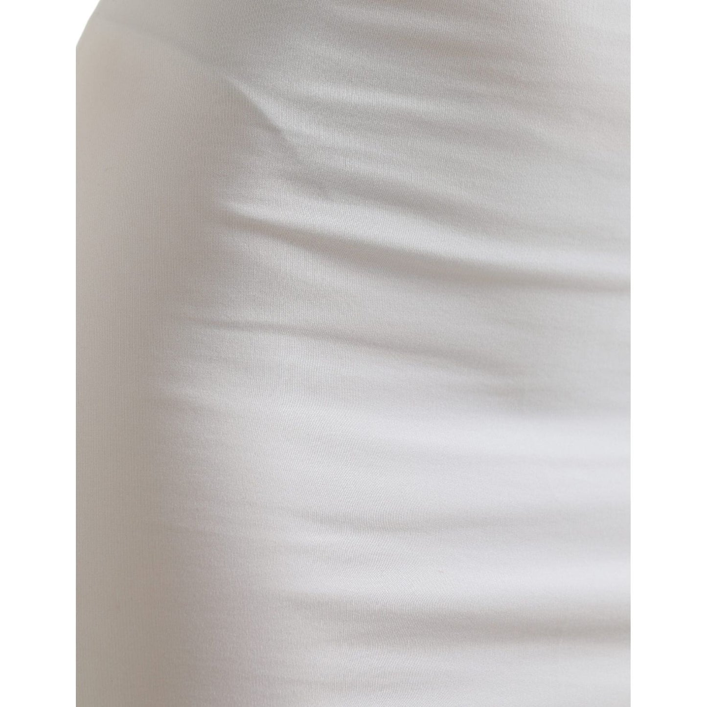 Dolce & Gabbana White Viscose High Waist Pencil Cut Mini Skirt SKI1939-40