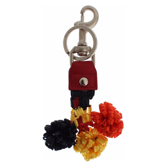 Dolce & Gabbana Multicolor Raffia Leather Clasp Finder Chain Keyring SIG18379