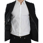 Dolce & Gabbana Elegant Black Silk Blend Sicilia Blazer Dolce & Gabbana Light Gray