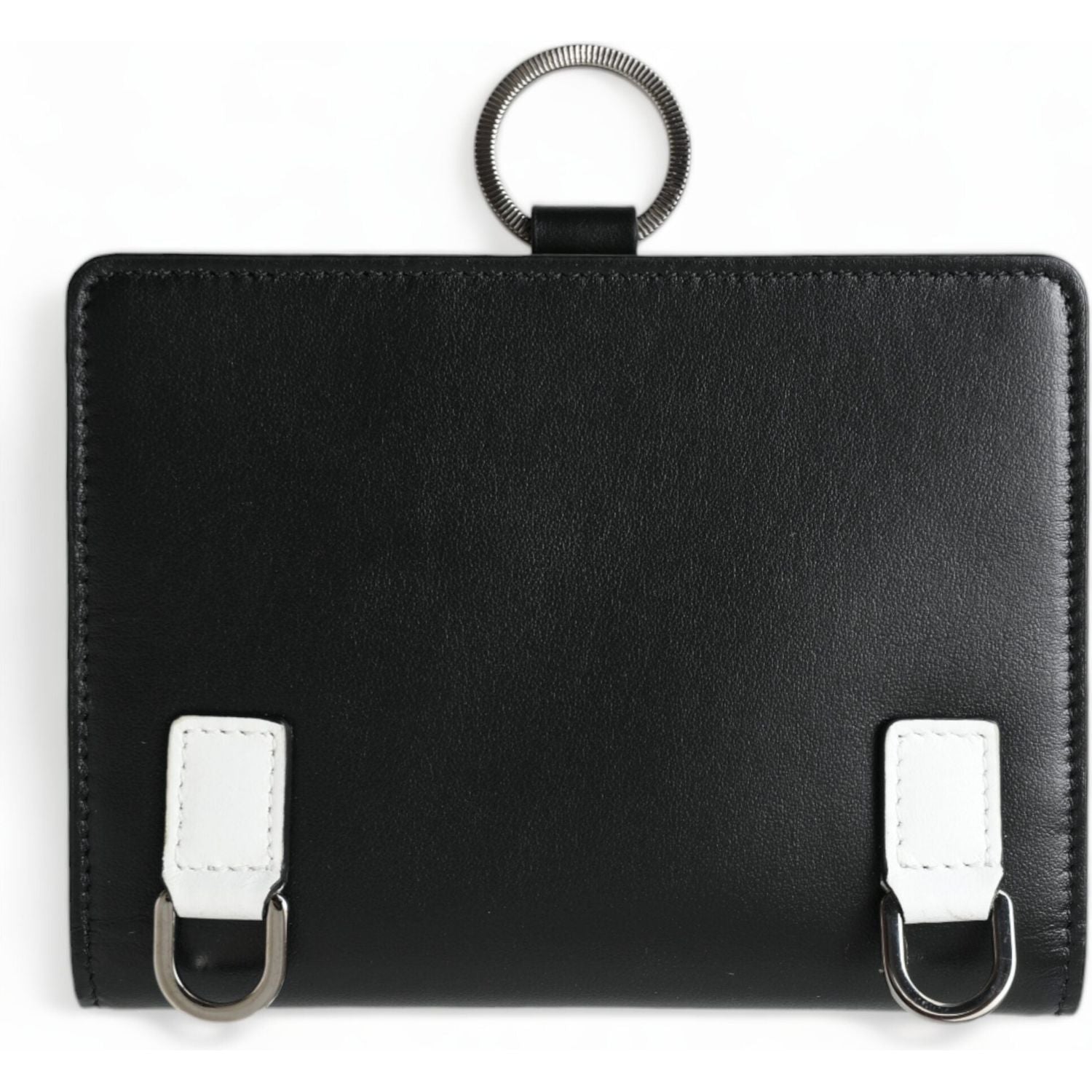 Dolce & Gabbana Black Leather Crystal Embellished Card Holder Wallet