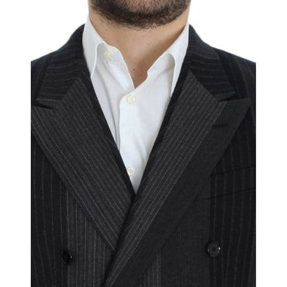 Dolce & Gabbana Gray striped wool stretch blazer