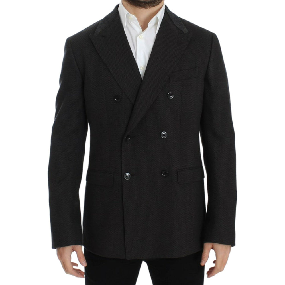 Dolce & Gabbana Elegant Slim Fit Double Breasted Blazer Dolce & Gabbana Black