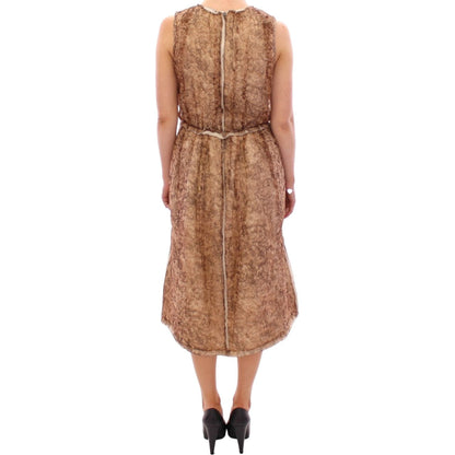 Dolce & Gabbana Brown sleeveless silk dress