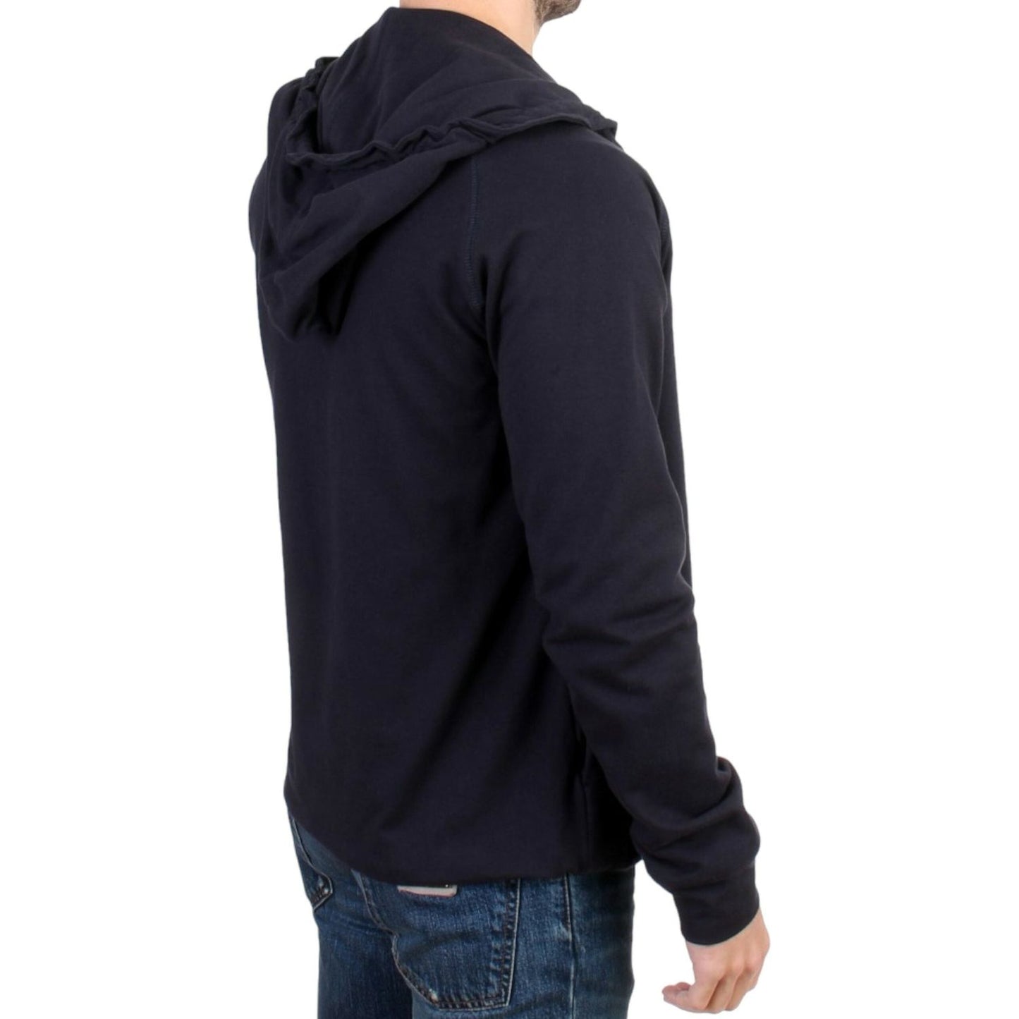 Costume National Blue hooded cotton sweater
