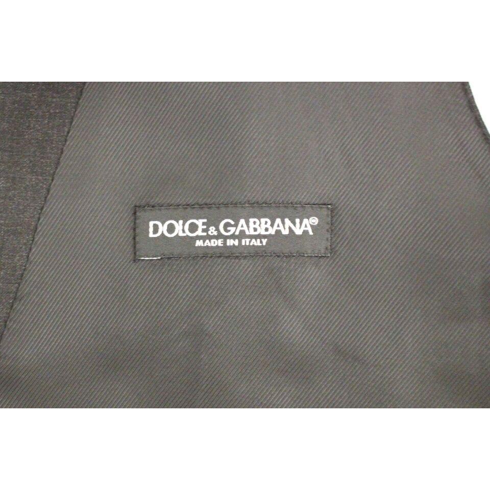 Dolce & Gabbana Gray Slim Fit Button Front Dress Formal Vest