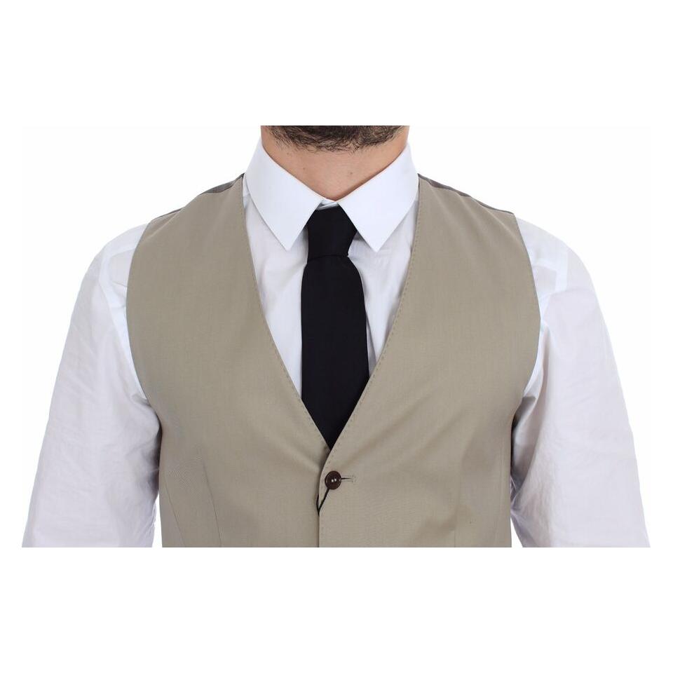 优雅米色棉质连衣裙背心