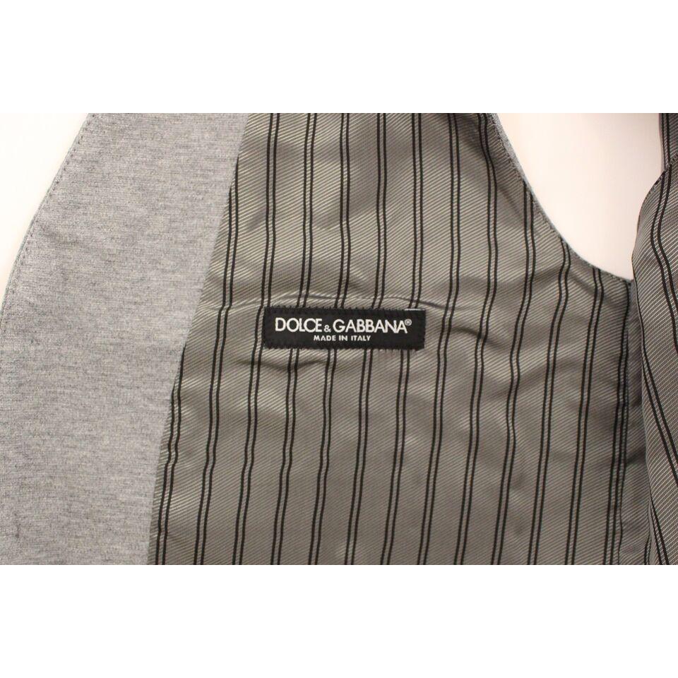 فستان دولتشي آند غابانا الأنيق المصنوع من القطن المرن باللون الرمادي