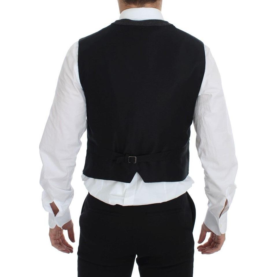 优雅灰色羊毛混纺连衣裙背心