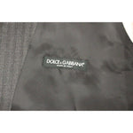 Dolce & Gabbana Elegant Gray Striped Wool Dress Vest Dolce & Gabbana Dim Gray